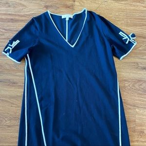 Etcetera White & Navy Dress - Size Medium